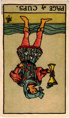 1月4日庚辰日のカード「カップペイジ」逆位置