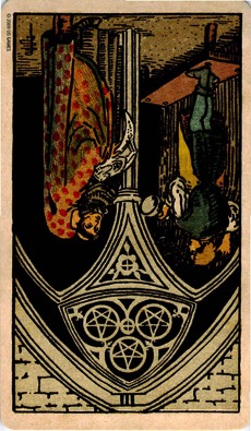 1月17日癸巳日のカード「ペンタクル3」逆位置